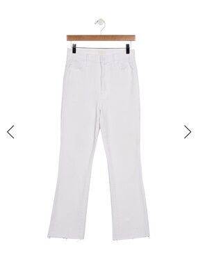 Mother High-Rise Straight Leg Jeans- White